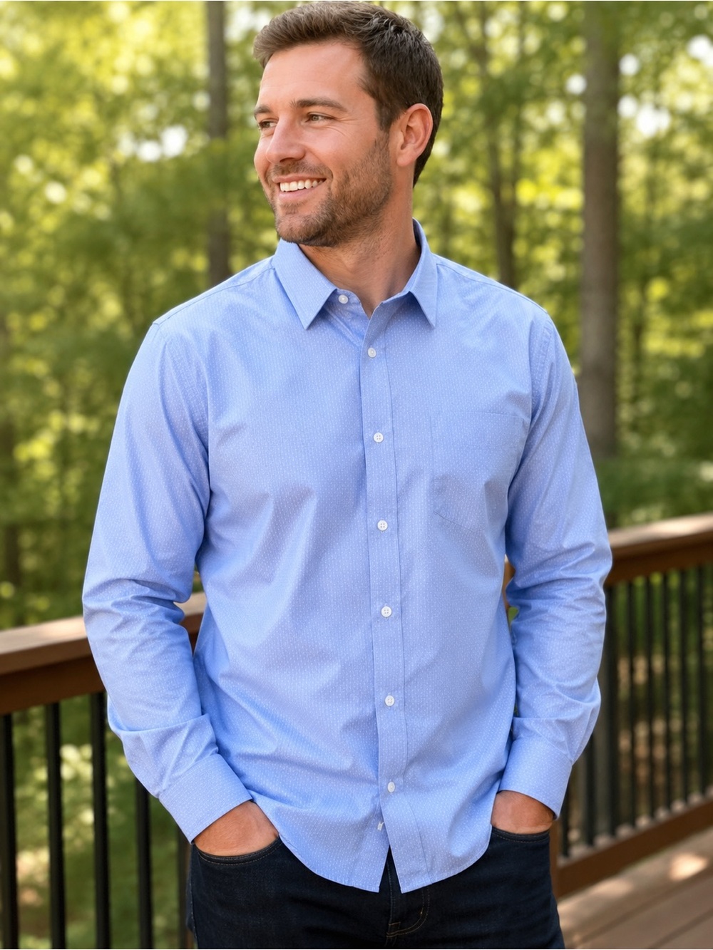 Banana Republic Men’s XXL Non-Iron Tailored Slim Fit Blue Button Down Shirt